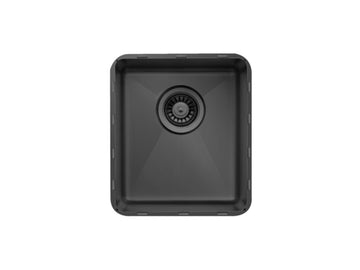 15 inch Flush Mount Stainless Steel Matte Black Bar Sink - Oslo TZ R340 M - Sink Depot